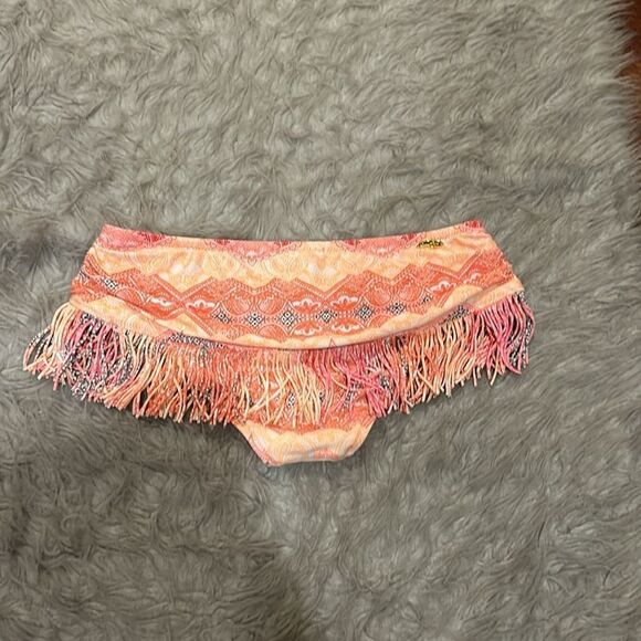 Jessica Simpson women’s yellow, gray, pink and red fringe swimsuit - Picture 9 of 9